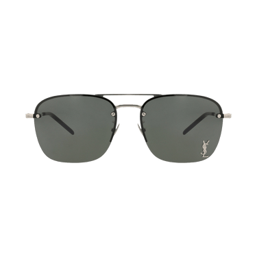 Saint Laurent Aviator-Frame Metal Sunglasses — Silver
