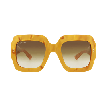 Gucci Square-Frame Bio Acetate Sunglasses — Yellow