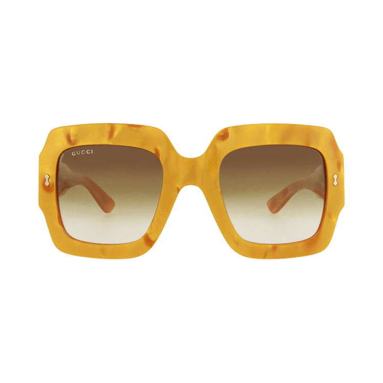 Gucci Square-Frame Bio Acetate Sunglasses — Yellow