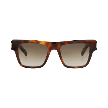 Saint Laurent Square-Frame Recycled Acetate Sunglasses — Brown