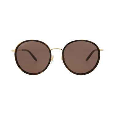 Gucci Round-Frame Acetate Sunglasses — Brown