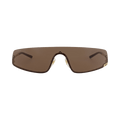 Gucci Shield-Frame Metal Sunglasses — Gold
