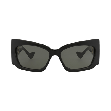 Gucci Shield-Frame Recycled Acetate Sunglasses — Black