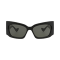 Gucci Shield-Frame Recycled Acetate Sunglasses — Black