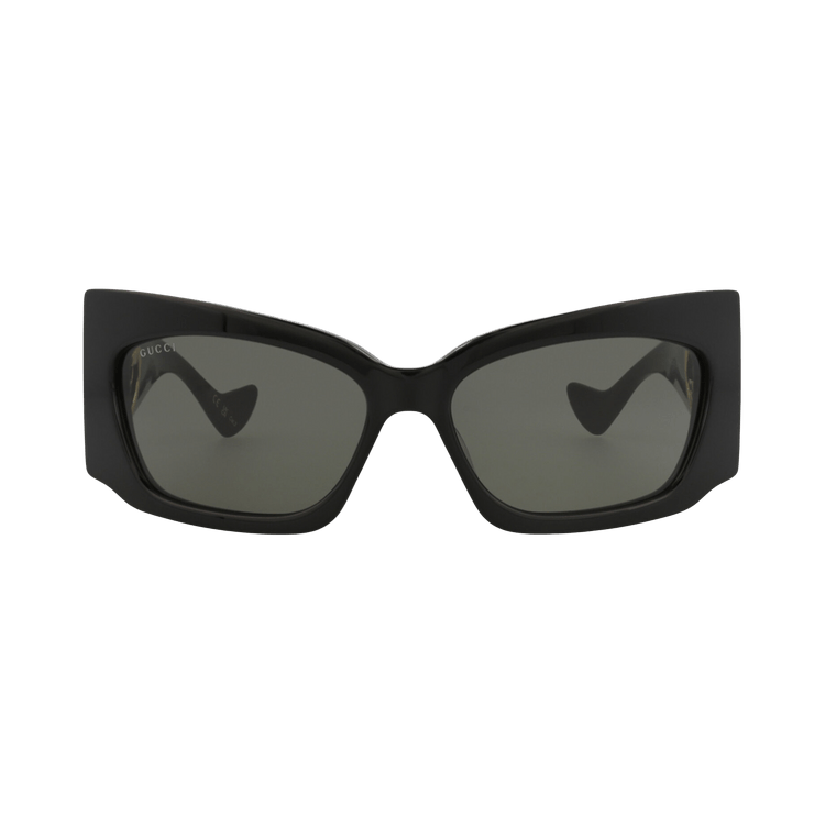 Gucci Shield-Frame Recycled Acetate Sunglasses — Black