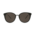 Saint Laurent Round-Frame Metal Sunglasses — Black