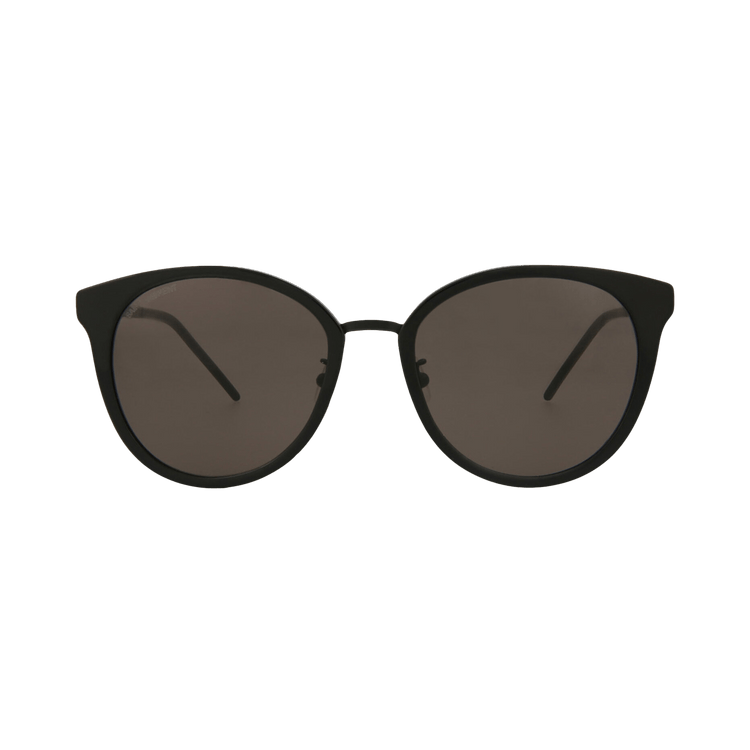 Saint Laurent Round-Frame Metal Sunglasses — Black