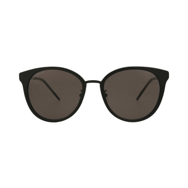 Saint Laurent Round-Frame Metal Sunglasses — Black