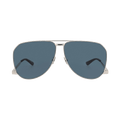 Saint Laurent Aviator-Frame Metal Sunglasses — Silver