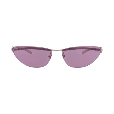 Gucci Cat Eye-Frame Metal Sunglasses — Silver