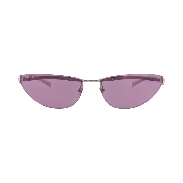 Gucci Cat Eye-Frame Metal Sunglasses — Silver