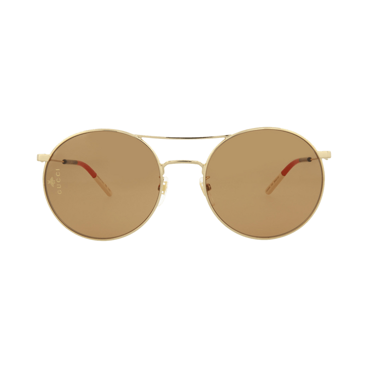 Gucci Round-Frame Metal Sunglasses — Gold