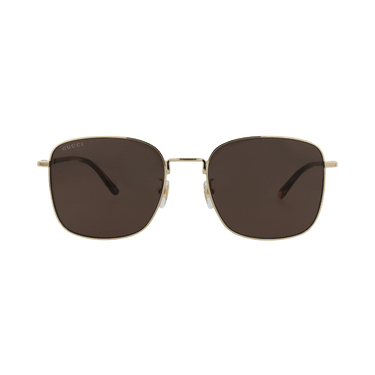Gucci Square-Frame Metal Sunglasses — Gold