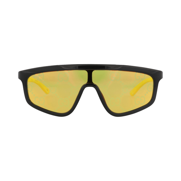 Gucci Shield-Frame Injection Sunglasses — Black