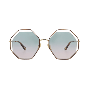 Chloé Square-Frame Metal Sunglasses — Brown