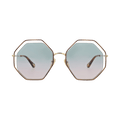 Chloé Square-Frame Metal Sunglasses — Brown