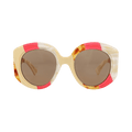 Gucci Round-Frame Recycled Acetate Sunglasses — Brown