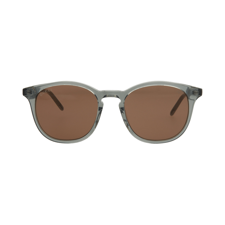 Gucci Round-Frame Acetate Sunglasses — Grey