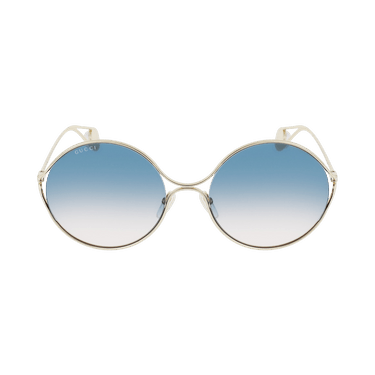 Gucci Round-Frame Metal Sunglasses — Gold