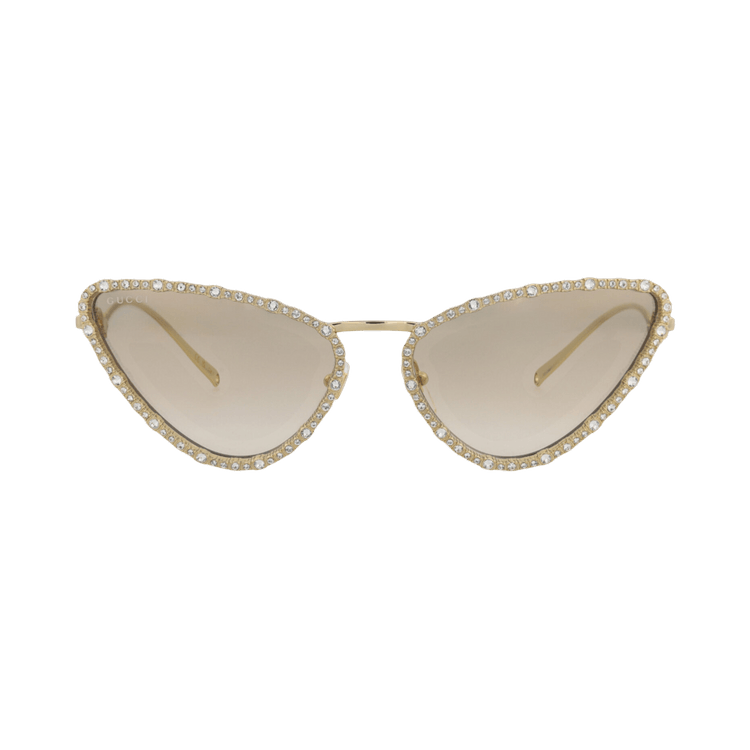 Gucci Cat Eye-Frame Metal Sunglasses — Gold