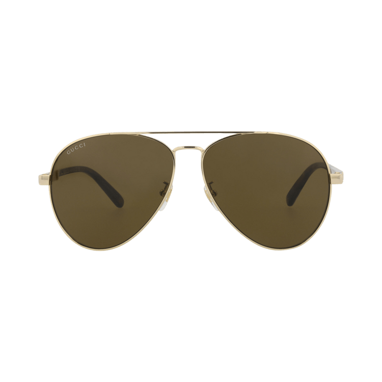 Gucci Aviator-Frame Metal Sunglasses — Gold