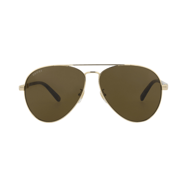 Gucci Aviator-Frame Metal Sunglasses — Gold