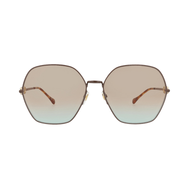 Gucci Square-Frame Metal Sunglasses — Brown