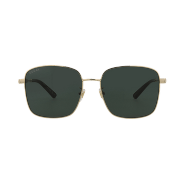 Gucci Square-Frame Metal Sunglasses — Gold