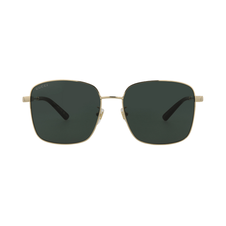 Gucci Square-Frame Metal Sunglasses — Gold