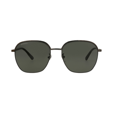 Gucci Square-Frame Metal Sunglasses — Silver