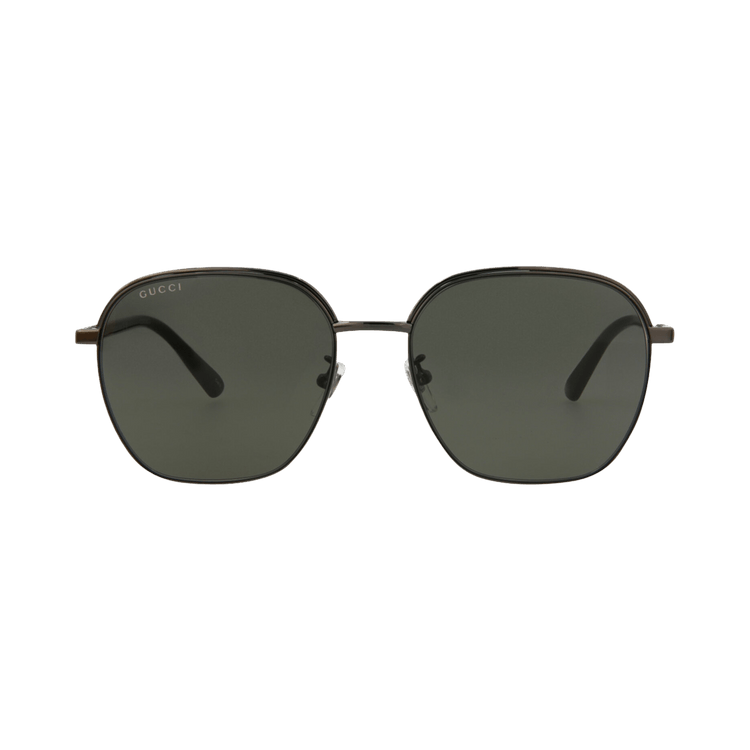 Gucci Square-Frame Metal Sunglasses — Silver