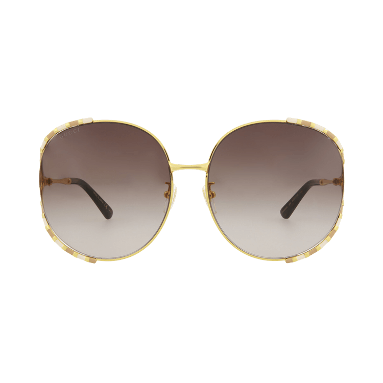 Gucci Round-Frame Metal Sunglasses — Gold