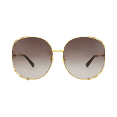 Gucci Round-Frame Metal Sunglasses — Gold
