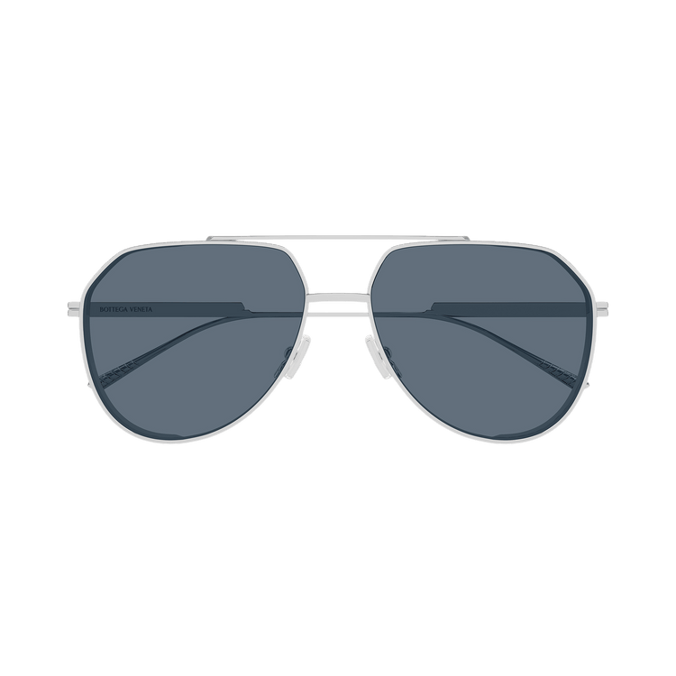 Bottega Veneta Pilot Shape Sunglasses — Silver