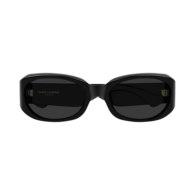 Saint Laurent Oval Sunglasses With Injection Frames — Black