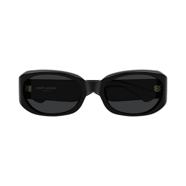 Saint Laurent Oval Sunglasses With Injection Frames — Black