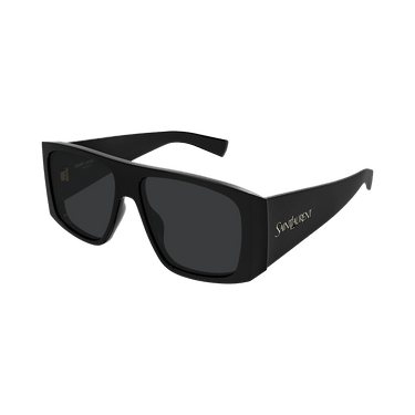 Saint Laurent Wide Rectangular Sunglasses — Black