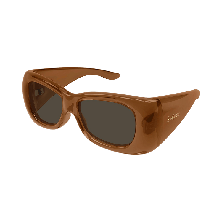 Saint Laurent Oversized Pillowed Sunglasses — Brown