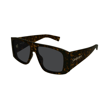 Saint Laurent Wide Rectangular Sunglasses — Brown