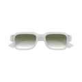 Bottega Veneta Intrecciato Rectangular Sunglasses — Grey