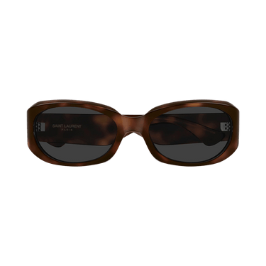 Saint Laurent Oval Tortoiseshell Sunglasses — Brown