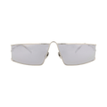 Saint Laurent Square-Frame Metal Sunglasses — Silver