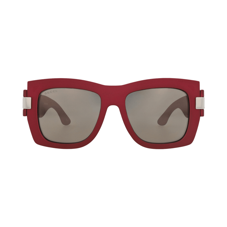 Gucci Square-Frame Injection Sunglasses — Red
