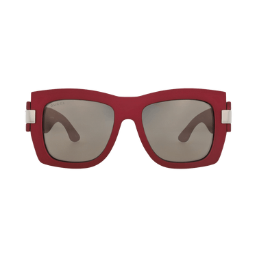 Gucci Square-Frame Injection Sunglasses — Red