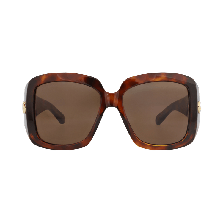 Gucci Square-Frame Injection Sunglasses — Brown