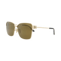 Balenciaga Square-Frame Metal Sunglasses — Gold