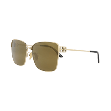 Balenciaga Square-Frame Metal Sunglasses — Gold