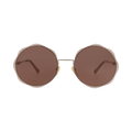 Chloé Round-Frame Metal Sunglasses — Gold