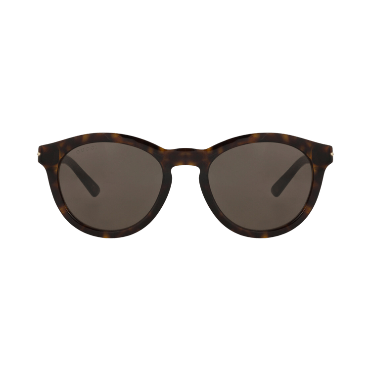 Gucci Round-Frame Recycled Acetate Sunglasses — Brown