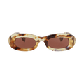 Gucci Round-Frame Recycled Acetate Sunglasses — Brown